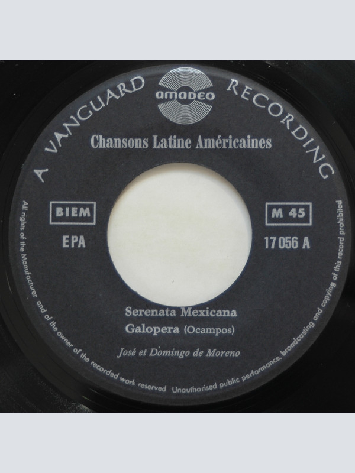 Vinyl / Jose Y Domingo De Moreno - Cancion Mexicana II