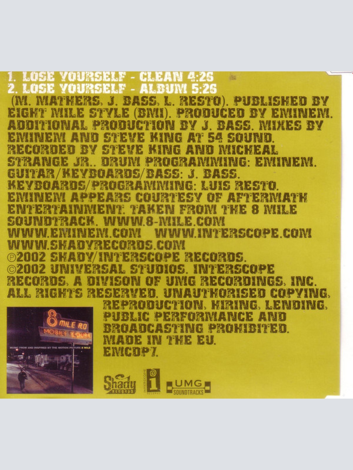 CD / Eminem - Lose Yourself