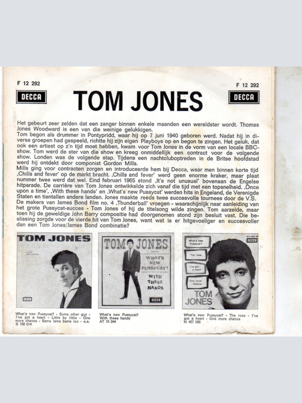 Vinyl / Tom Jones - Thunderball