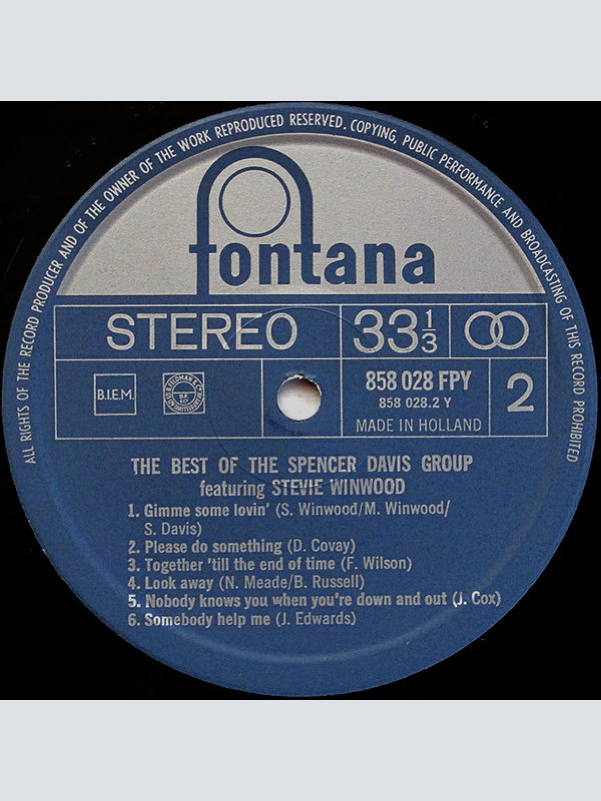 Vinyl / Stevie Winwood* with The Spencer Davis Group - The Best Of Stevie Winwood With The Spencer Davis Group