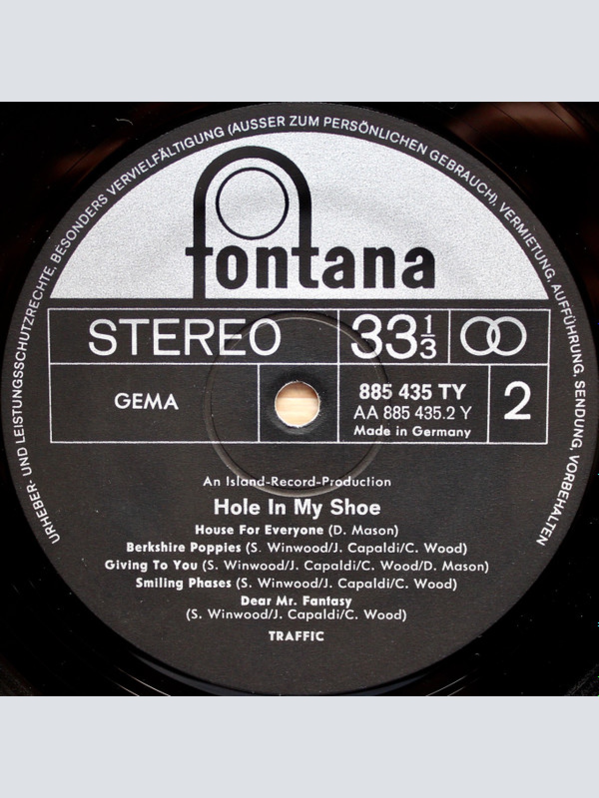 Vinyl / Traffic - Hole In My Shoe