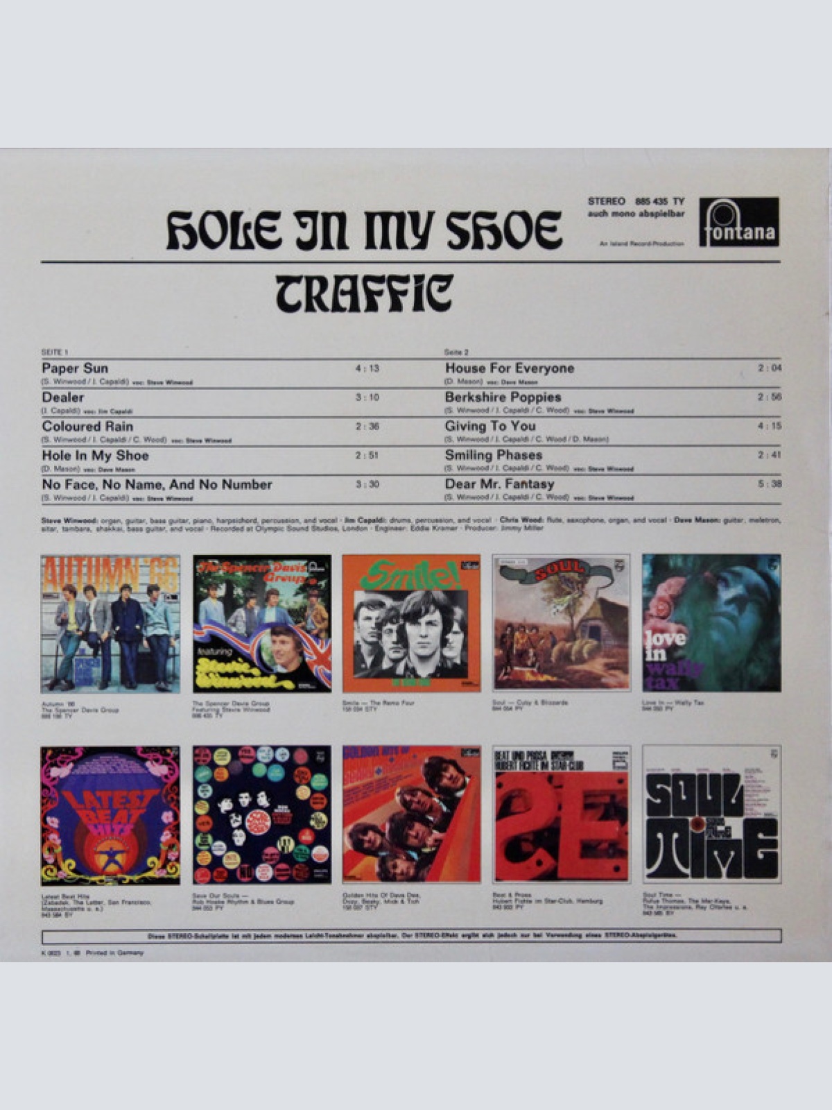 Vinyl / Traffic - Hole In My Shoe