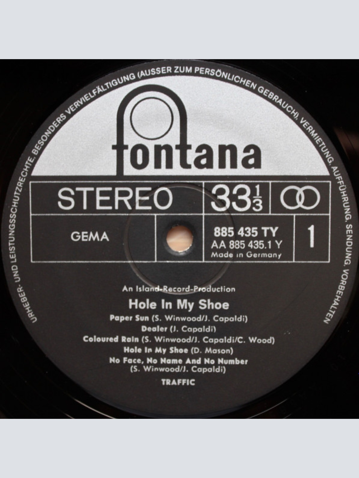 Vinyl / Traffic - Hole In My Shoe