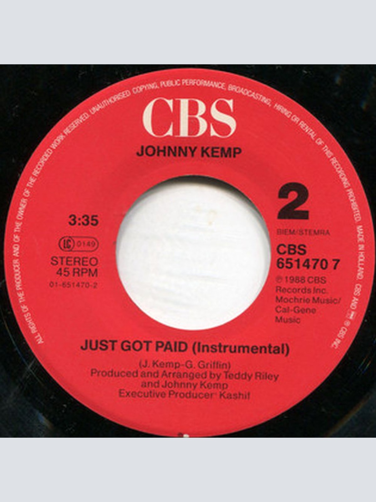 Vinyl / Johnny Kemp - Just Got Paid