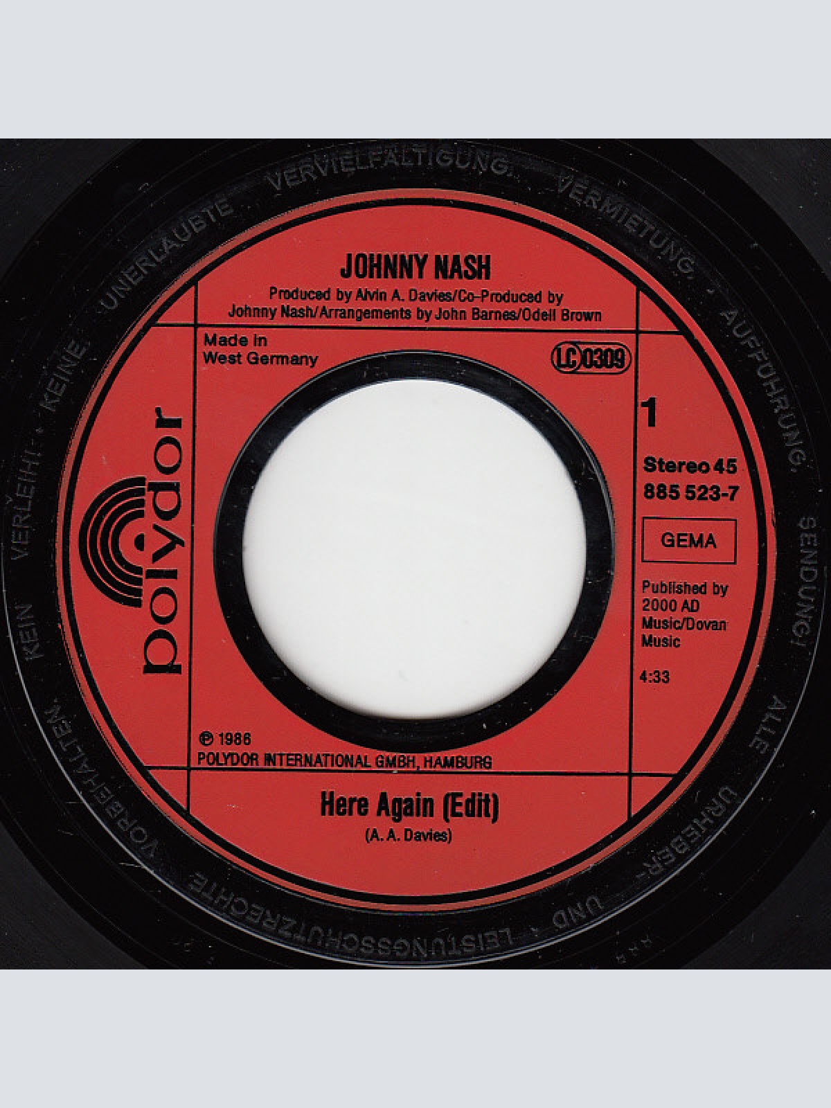 Vinyl / Johnny Nash - Here Again