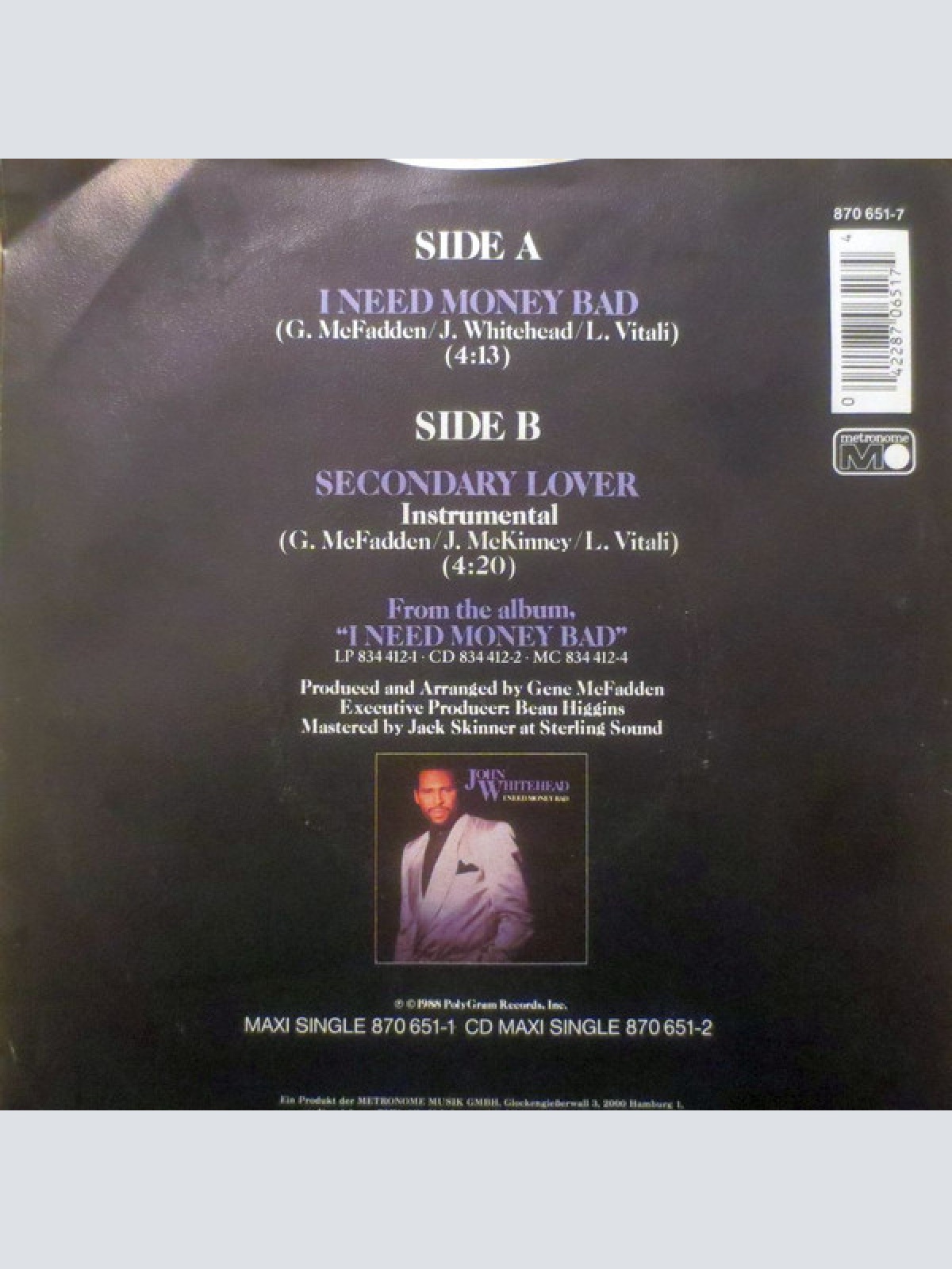 Vinyl / John Whitehead - I Need Money Bad