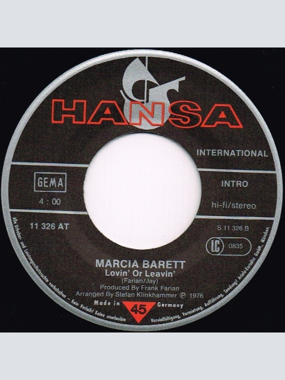 Vinyl / Marcia Barrett - Take The Heat Off Me