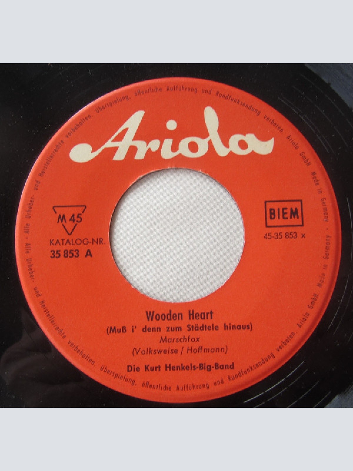 Vinyl / Die Kurt Henkels Big Band* - Wooden Heart / Ramona