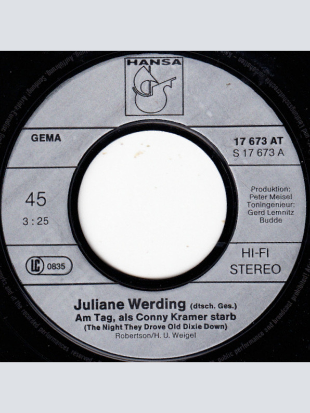 Vinyl / Juliane Werding - Am Tag, Als Conny Kramer Starb / Kinder Des Regenbogens