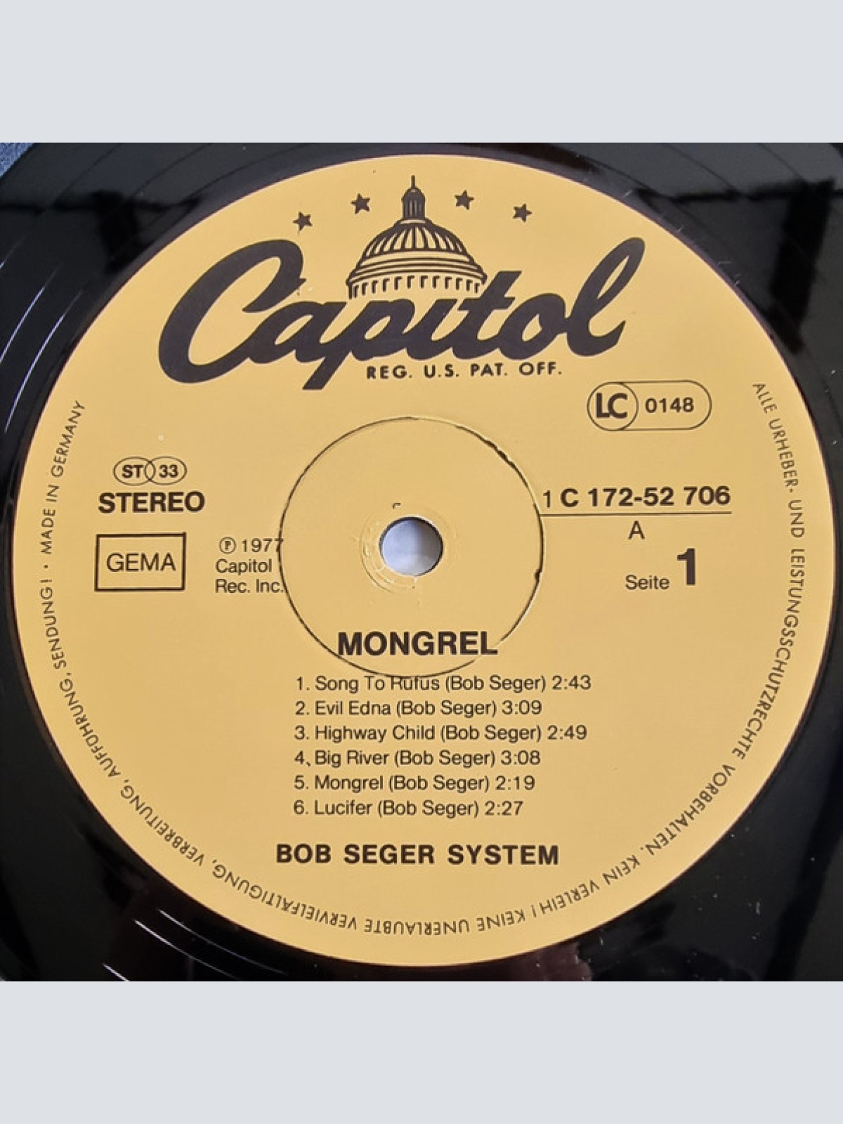 Vinyl / Bob Seger System - Mongrel / Ramblin' Gamblin' Man