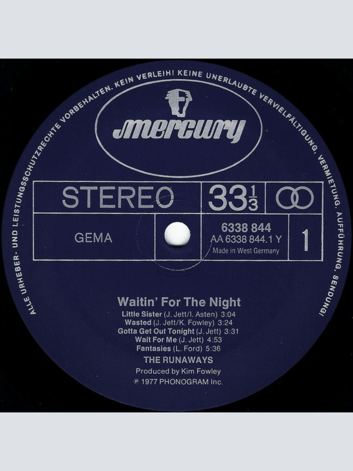 Vinyl / The Runaways - Waitin' For The Night