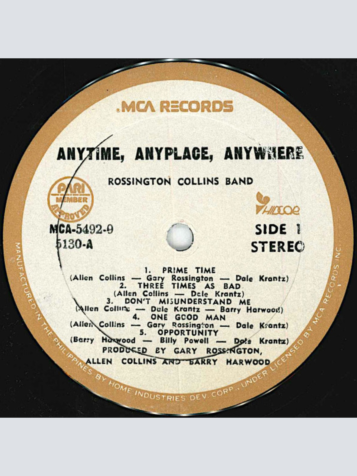 Vinyl / Rossington Collins Band - Anytime, Anyplace, Anywhere