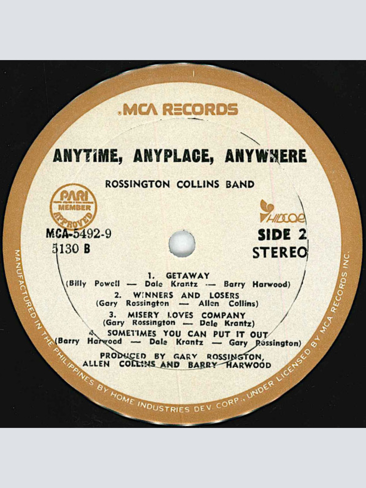 Vinyl / Rossington Collins Band - Anytime, Anyplace, Anywhere