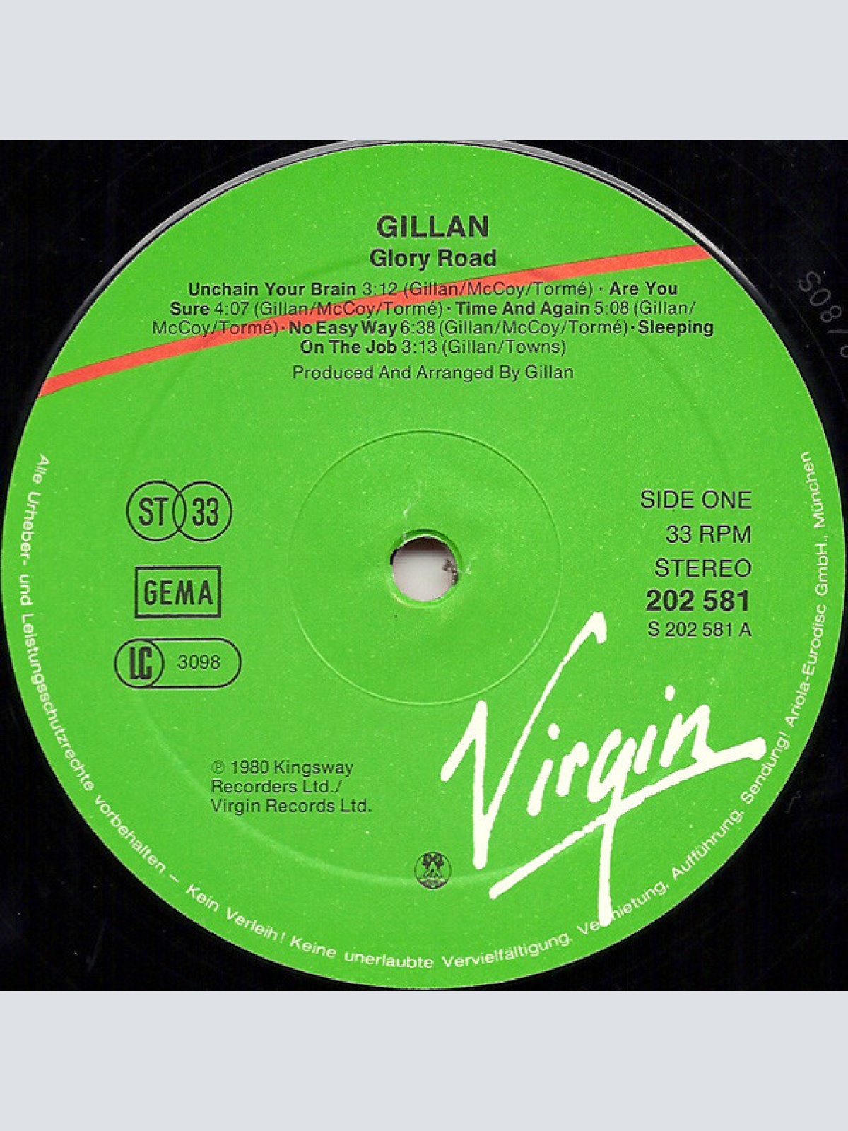 Vinyl / Gillan - Glory Road