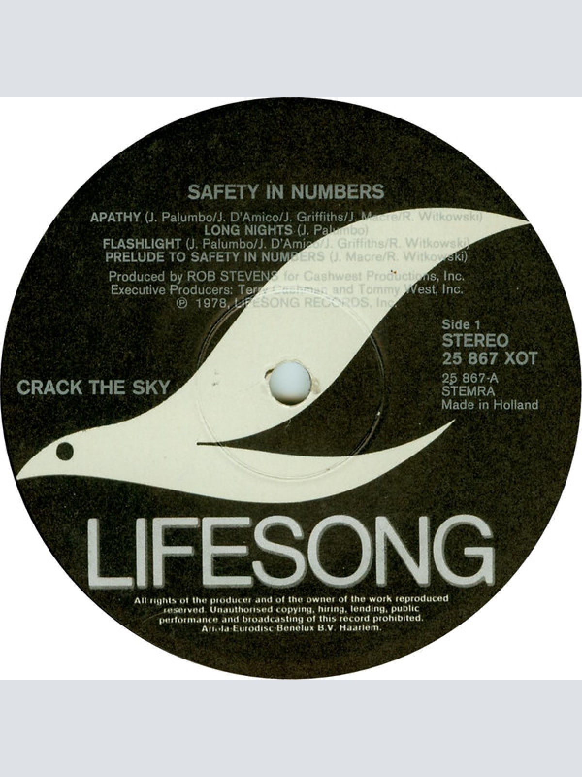 Vinyl / Crack The Sky - Safety In Numbers