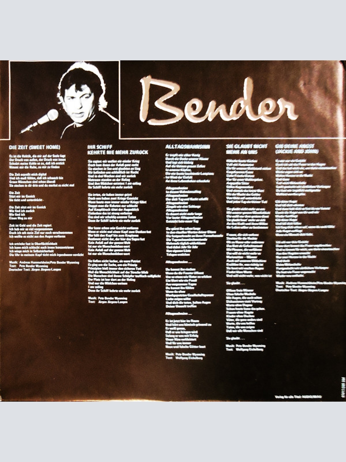 Vinyl / Pete Wyoming Bender - Wenn Gefühle Sterben ...