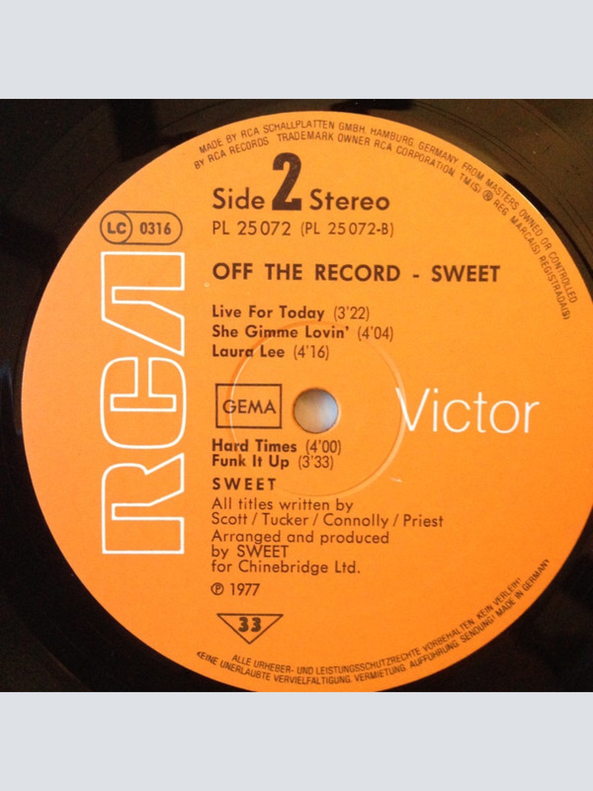 Vinyl / Sweet* - Off The Record
