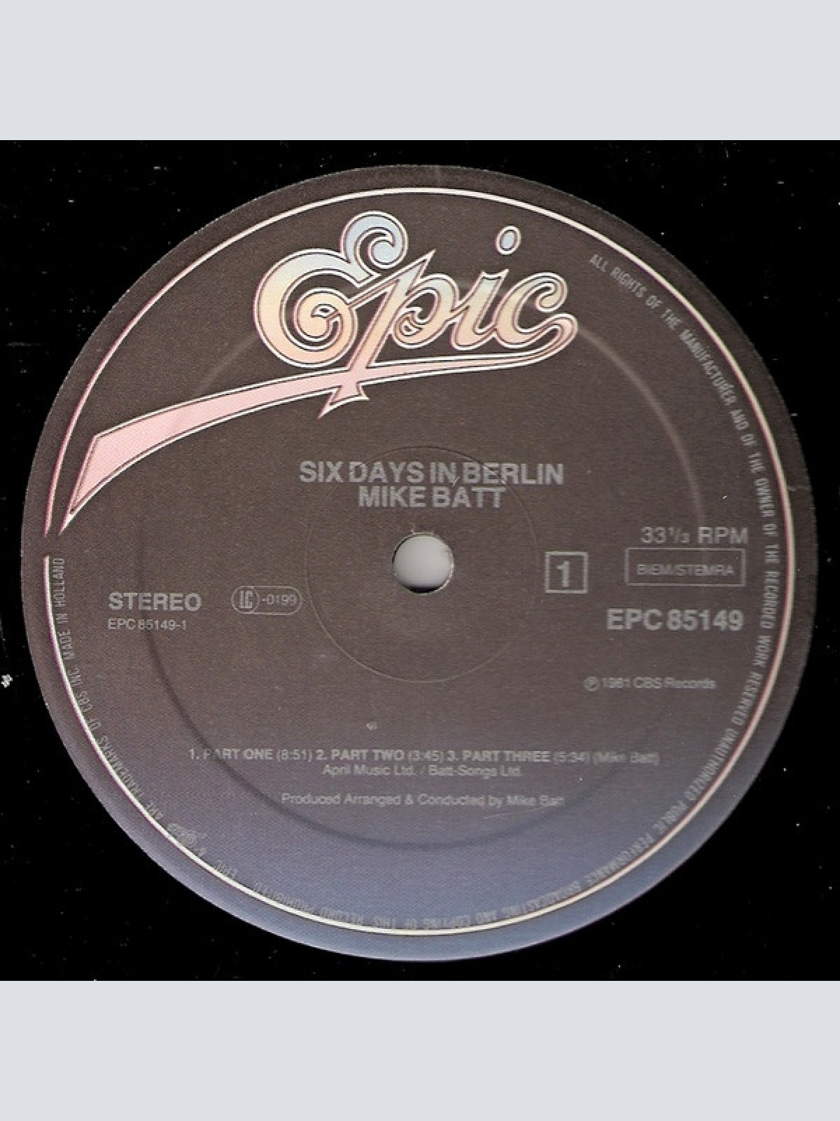 Vinyl / Mike Batt - Six Days In Berlin