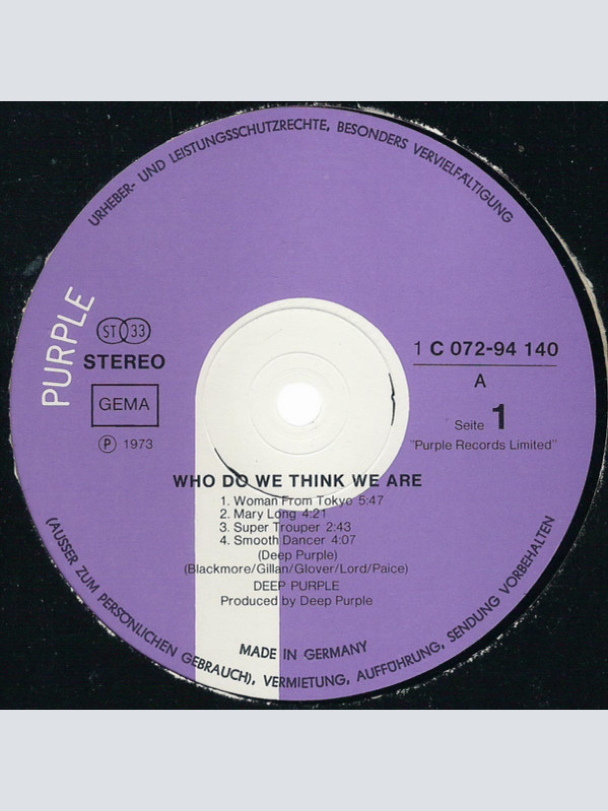 Vinyl / Deep Purple - Who Do We Think We Are