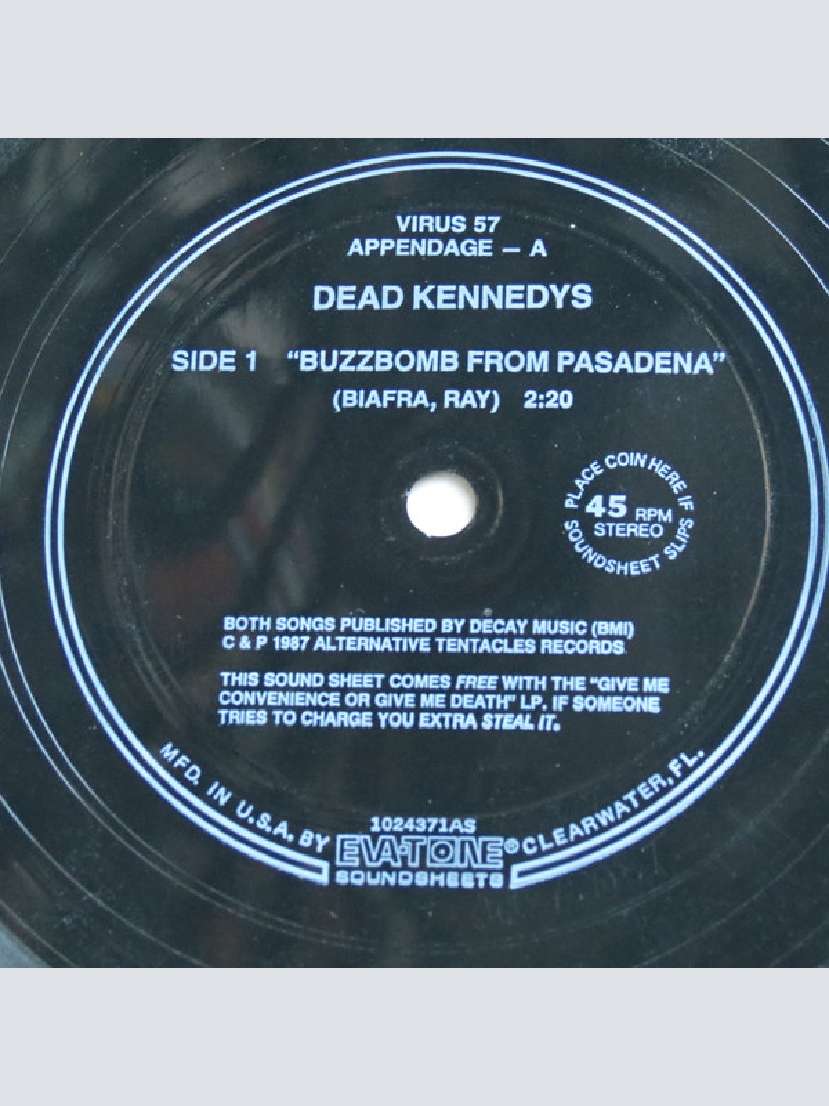 Vinyl / Dead Kennedys - Give Me Convenience Or Give Me Death