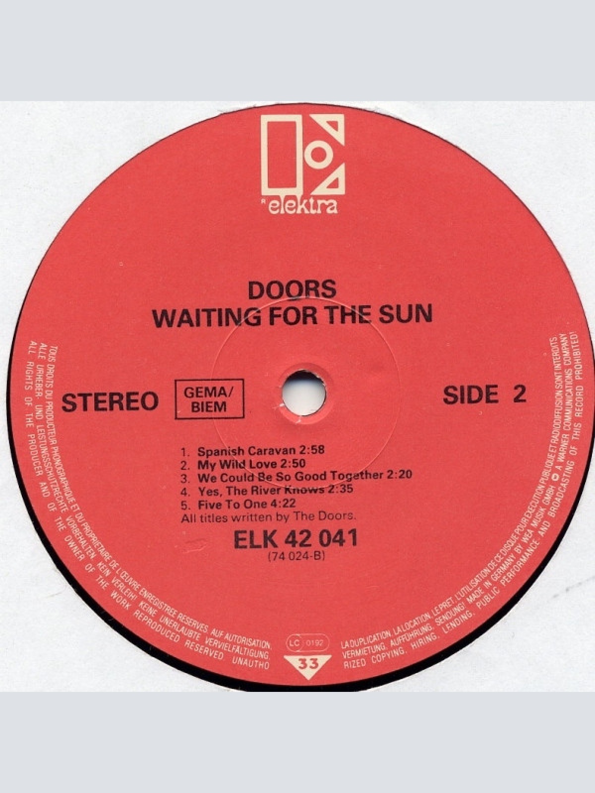 Vinyl / The Doors - Waiting For The Sun