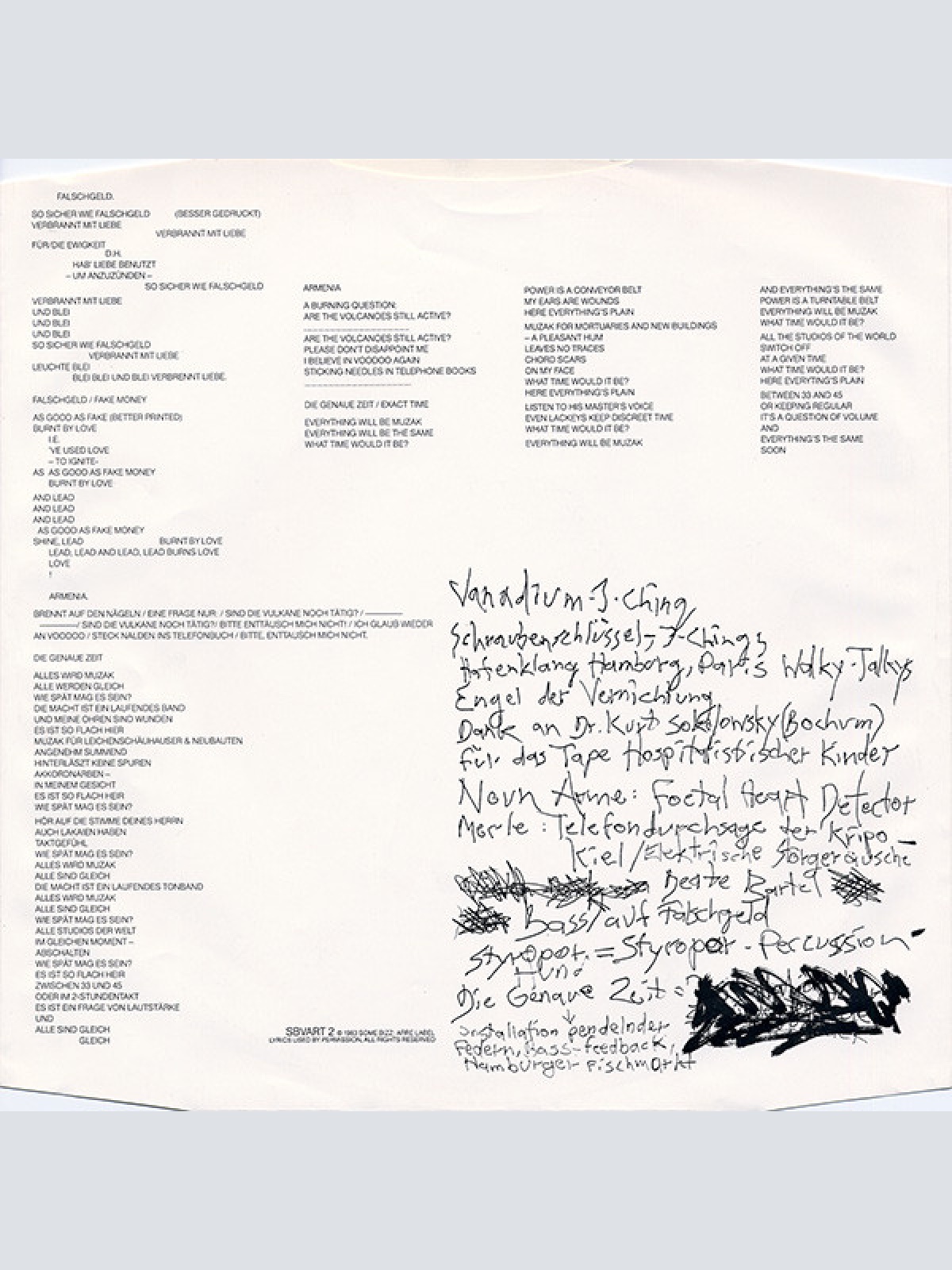 Vinyl / Einstürzende Neubauten - Zeichnungen Des Patienten O.T. / Drawings Of O.T.