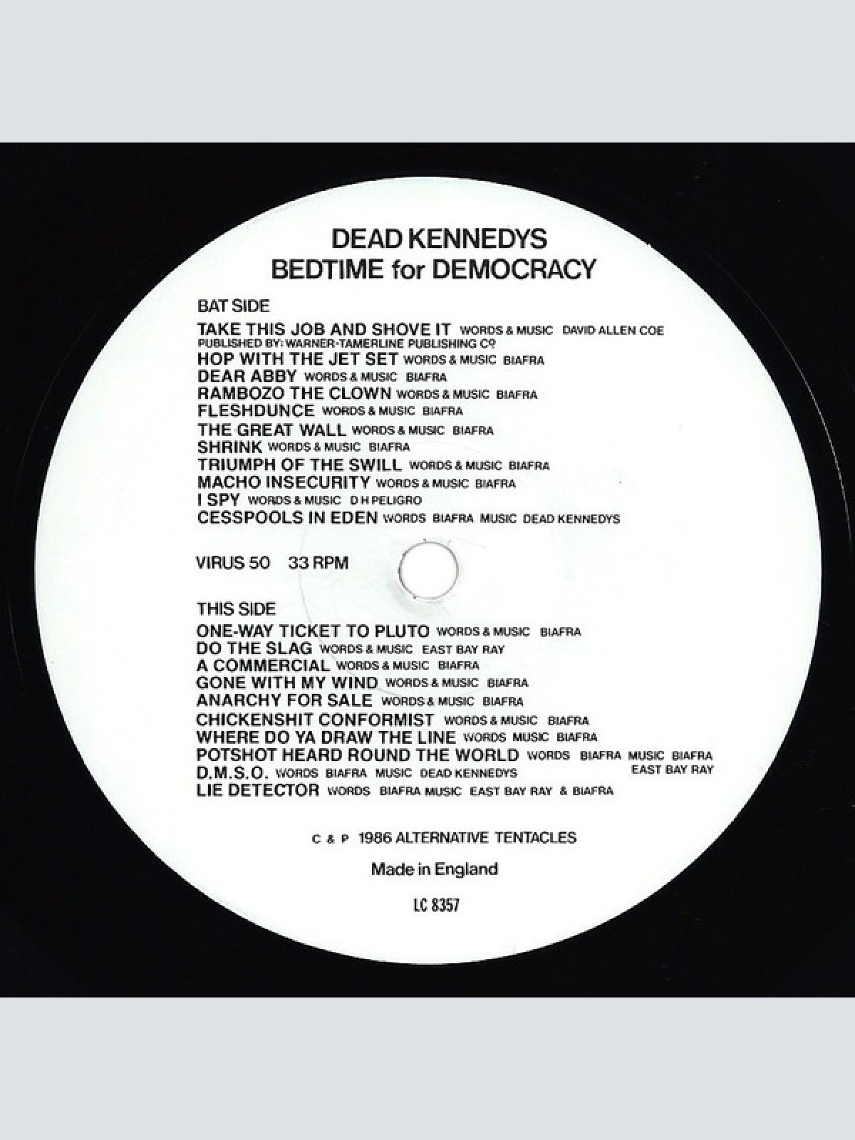 Vinyl / Dead Kennedys - Bedtime For Democracy