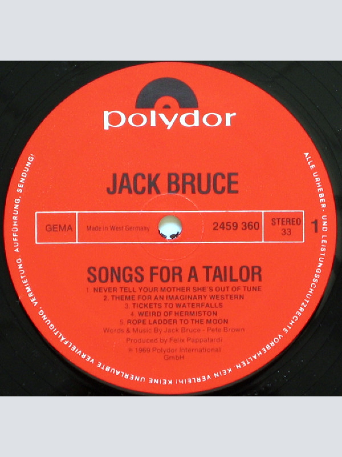 Vinyl / Jack Bruce - Songs For A Tailor