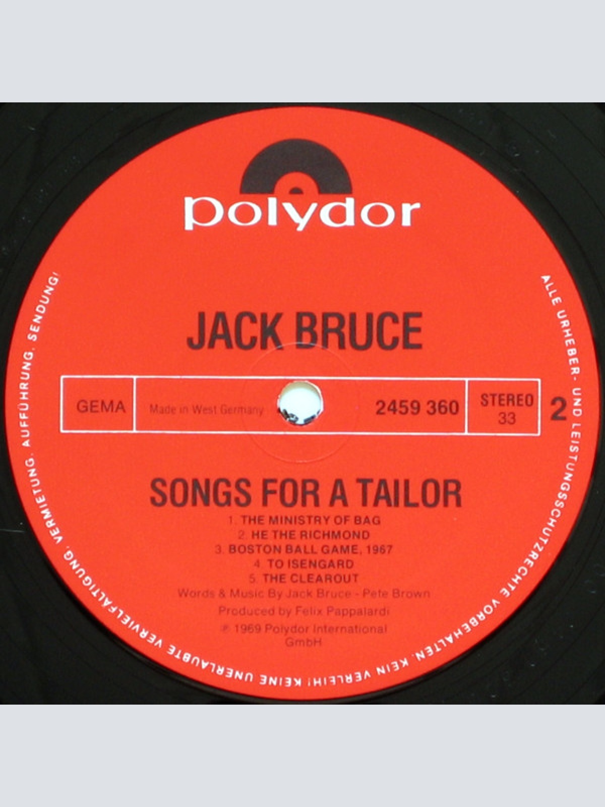 Vinyl / Jack Bruce - Songs For A Tailor