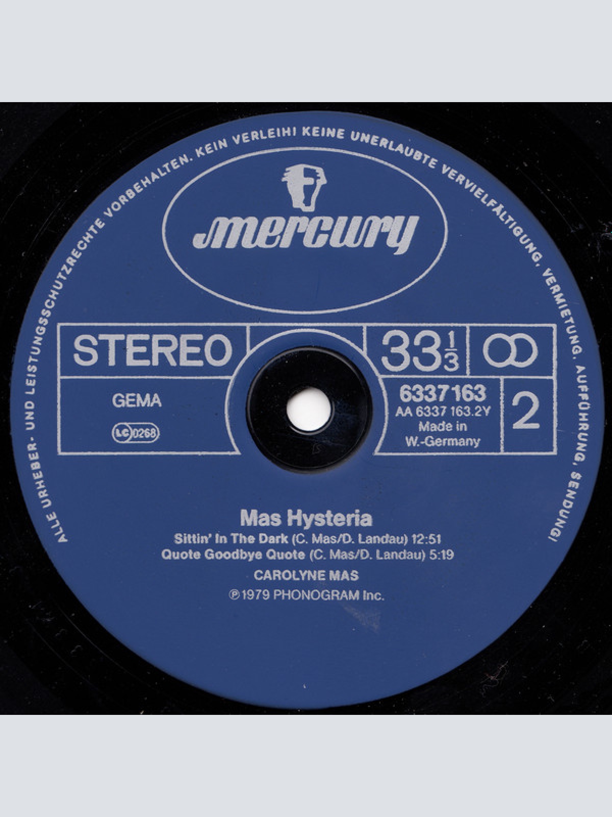 Vinyl / Carolyne Mas - Mas Hysteria