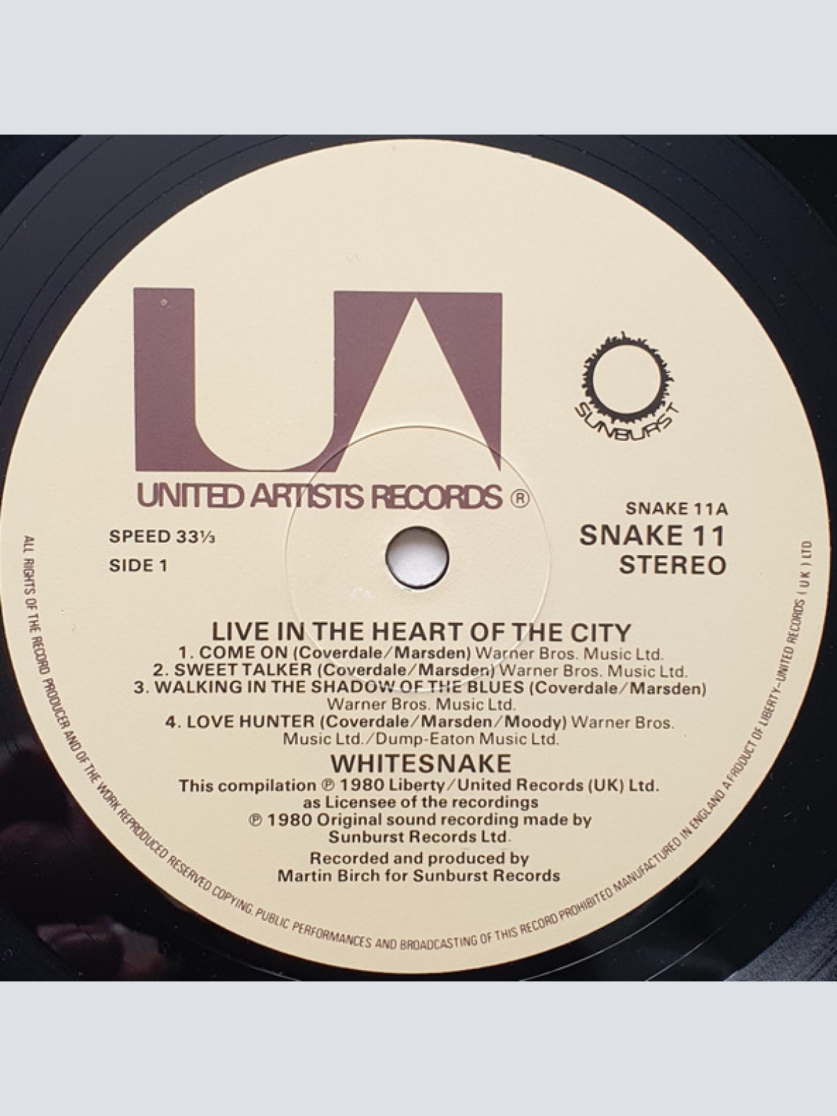 Vinyl / Whitesnake - Live... In The Heart Of The City