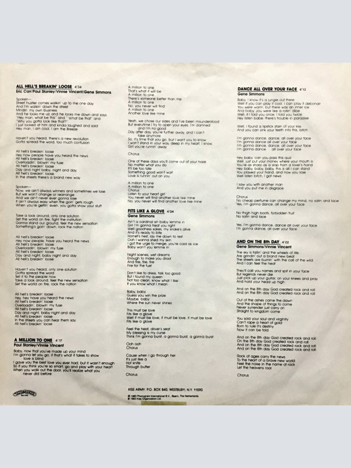 Vinyl / Kiss - Lick It Up