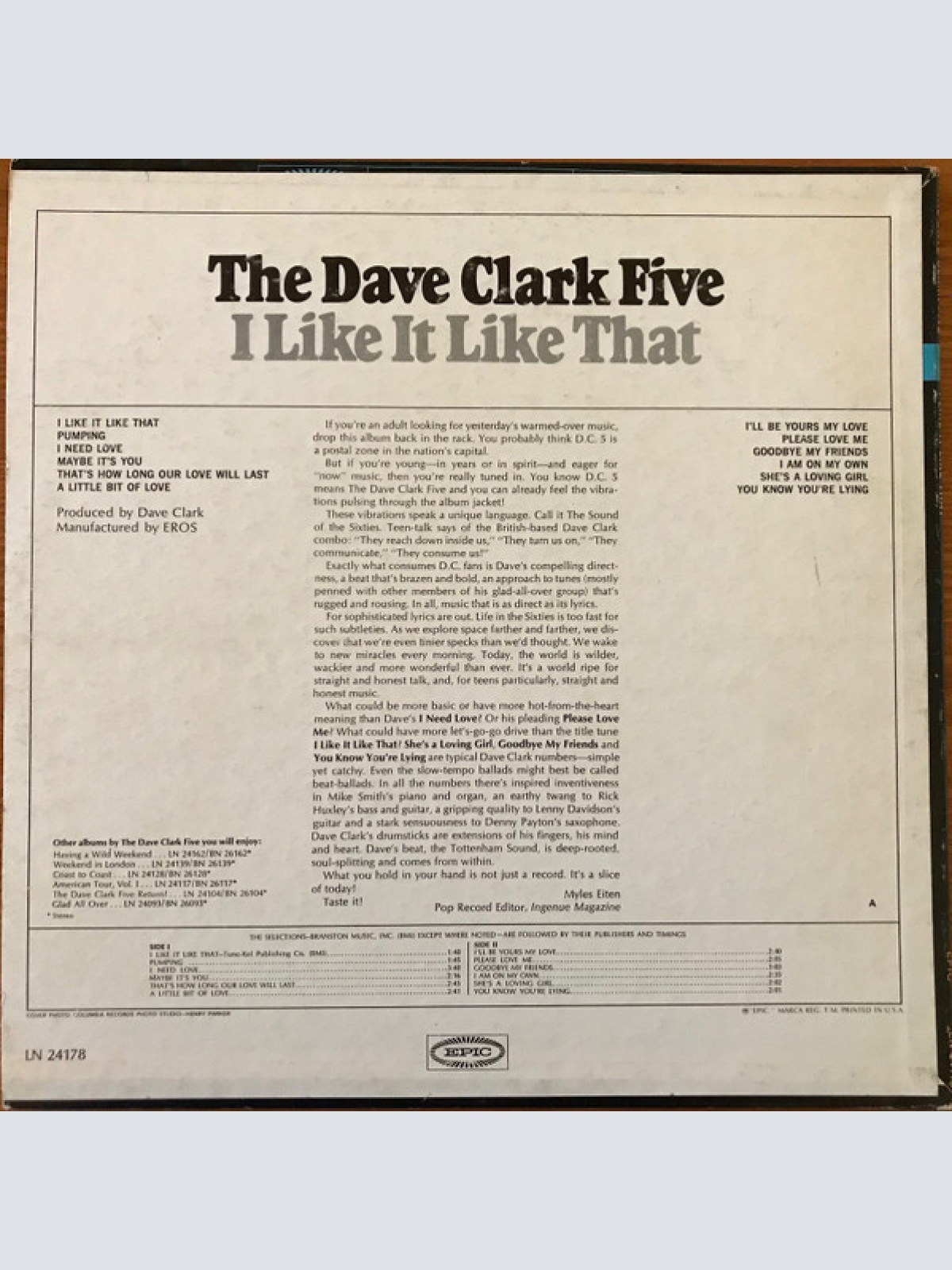 Vinyl / The Dave Clark Five - I Like It Like That