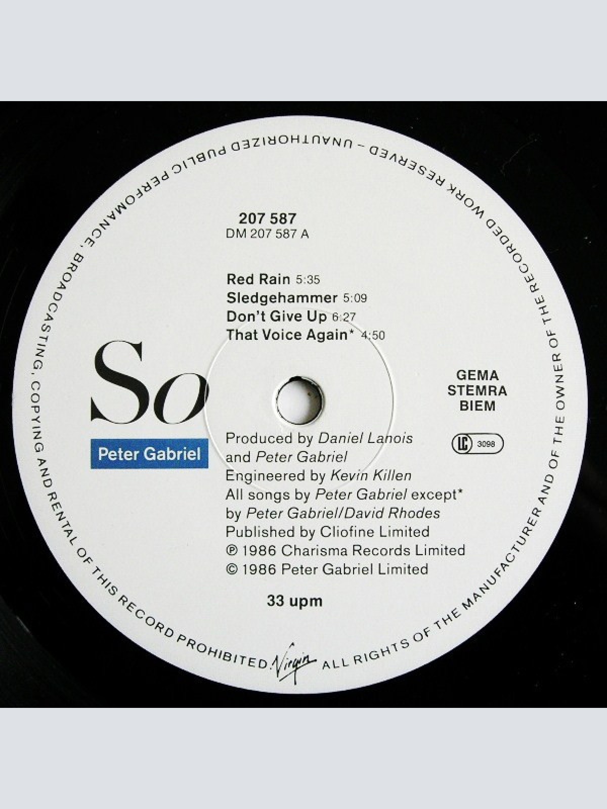 Vinyl / Peter Gabriel - So