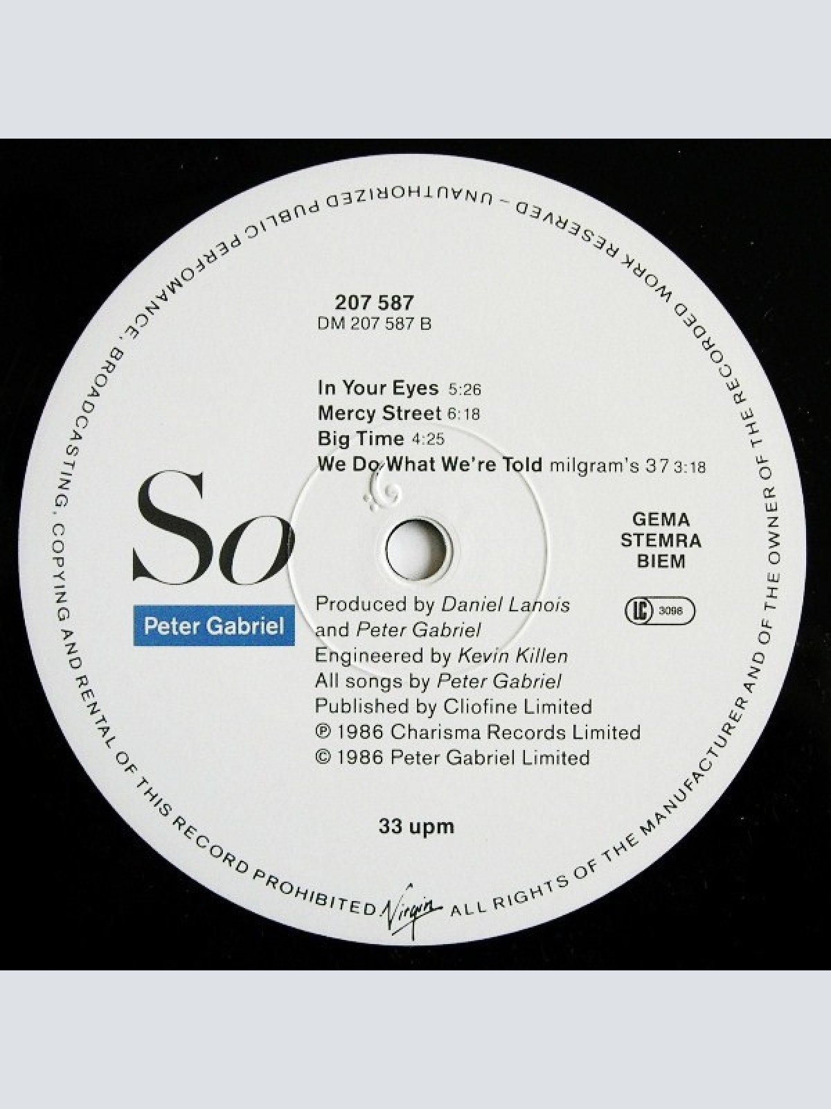 Vinyl / Peter Gabriel - So