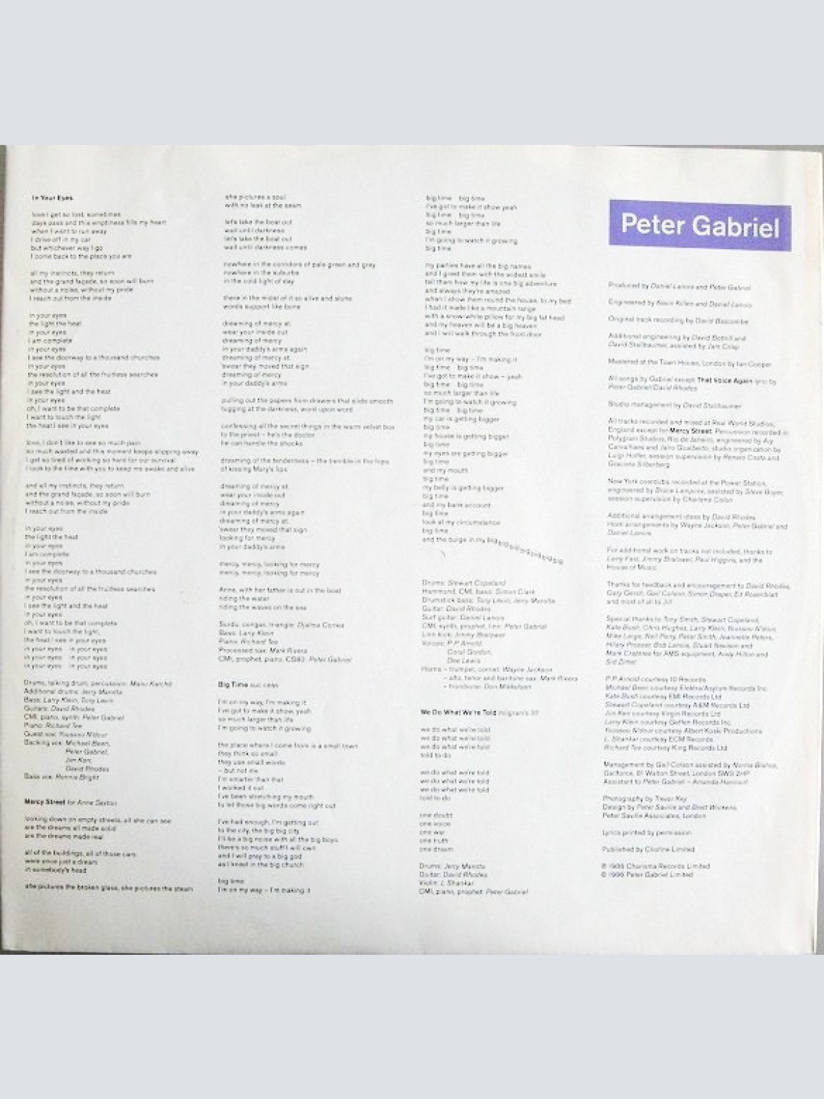Vinyl / Peter Gabriel - So