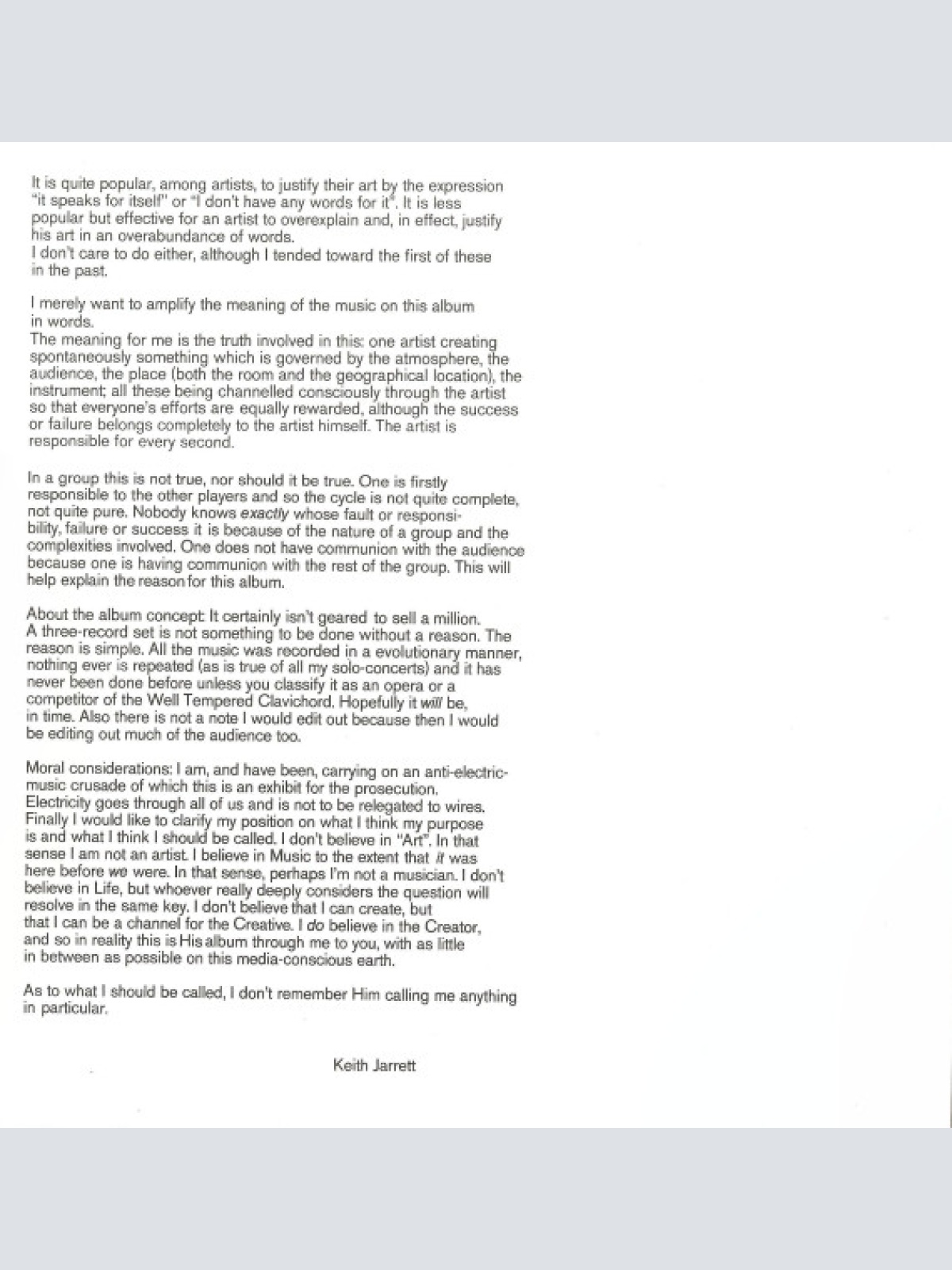 Vinyl / Keith Jarrett - Solo Concerts: Bremen / Lausanne