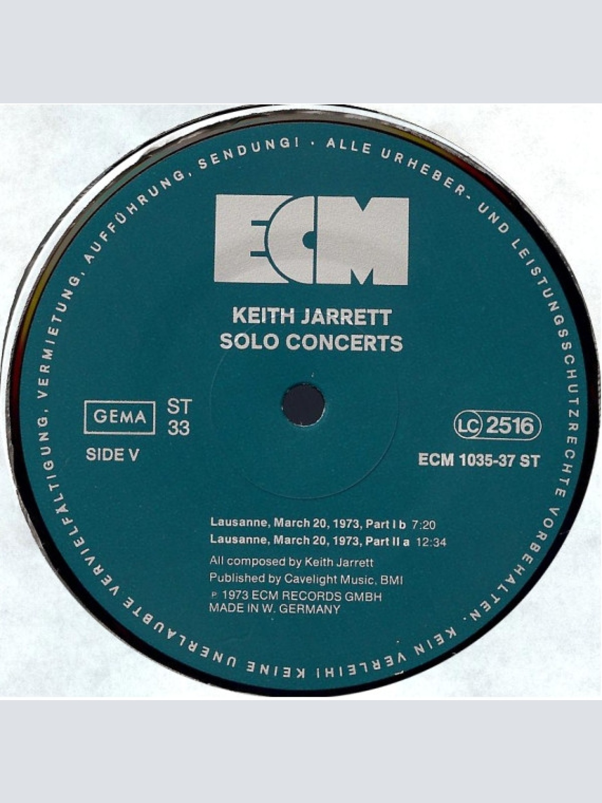 Vinyl / Keith Jarrett - Solo Concerts: Bremen / Lausanne