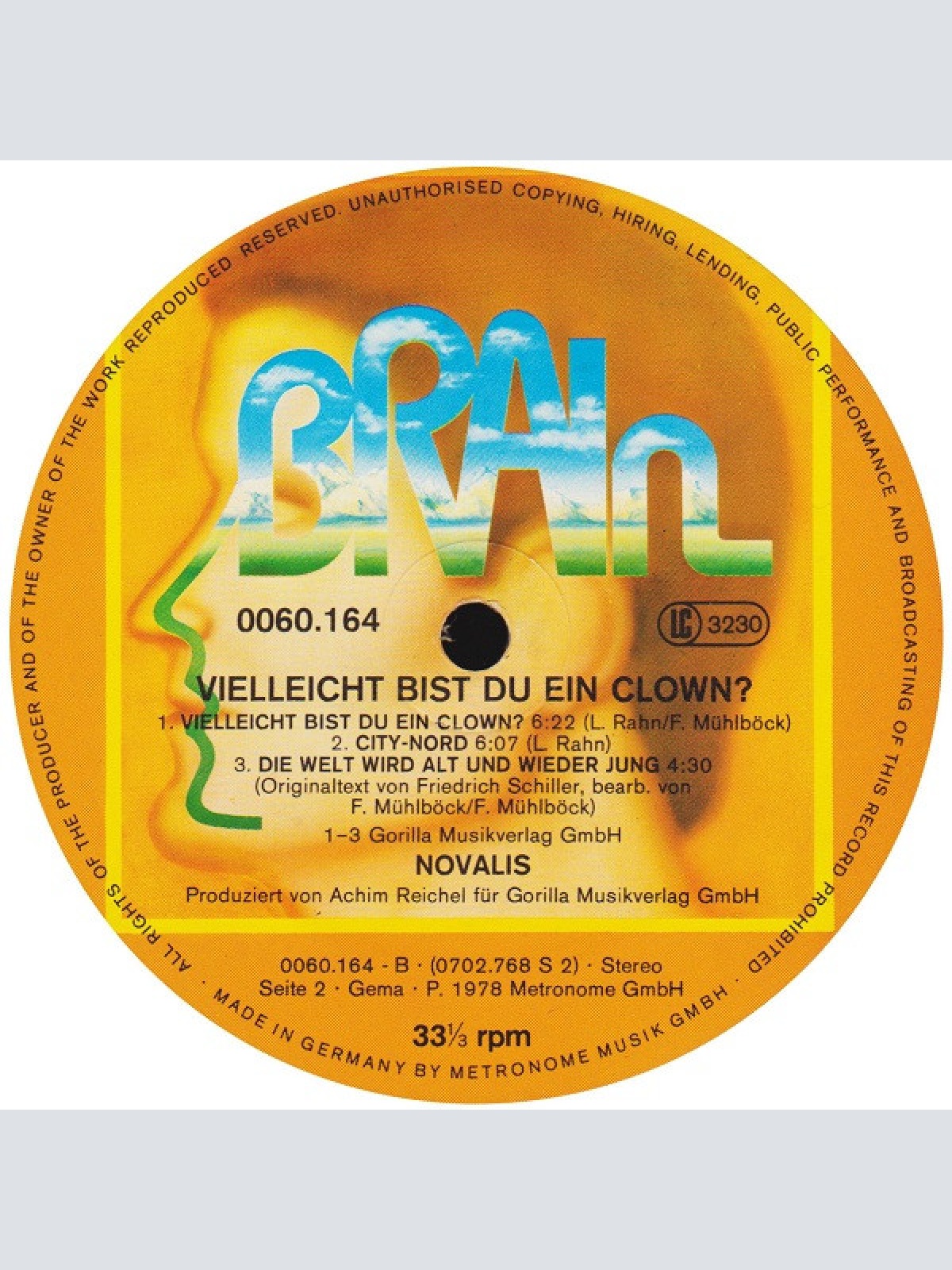 Vinyl / Novalis (3) - Vielleicht Bist Du Ein Clown?