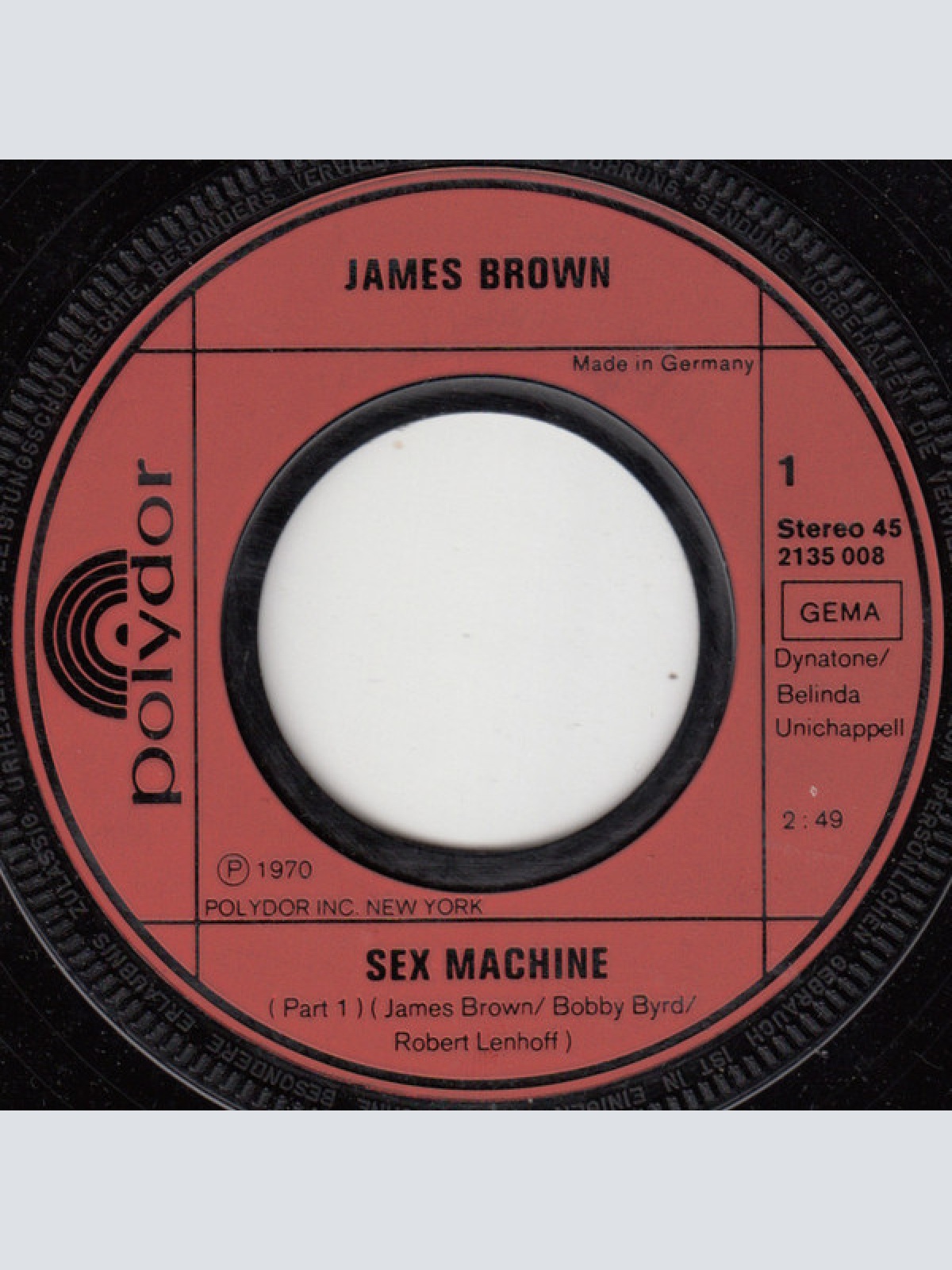 Vinyl / James Brown - Sex Machine / It's A Man's Man's World