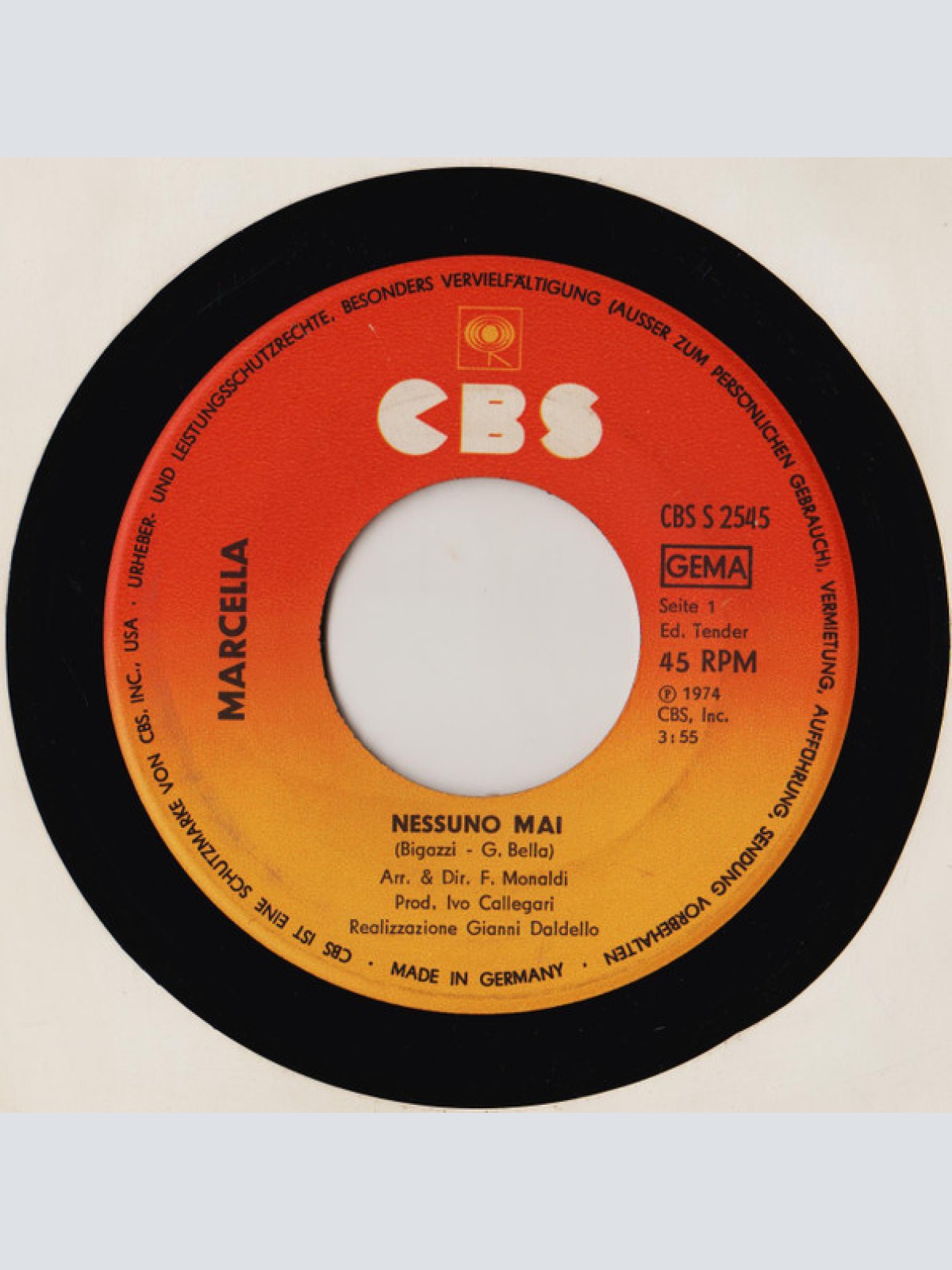 Vinyl / Marcella* - Nessuno Mai