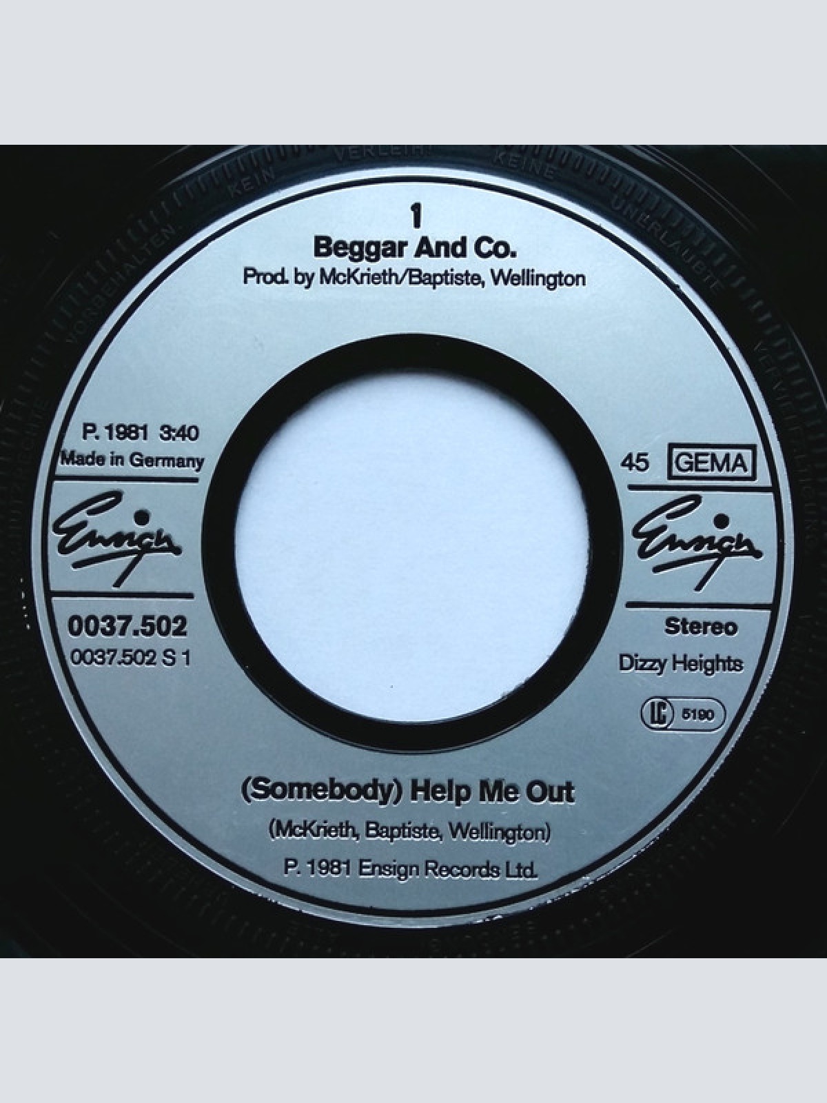 Vinyl / Beggar & Co. - (Somebody) Help Me Out