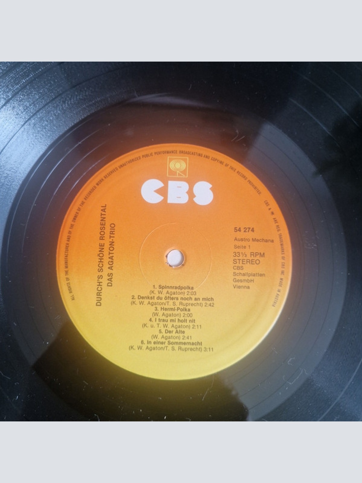 Vinyl / Agaton Trio* - Durch's Schöne Rosental