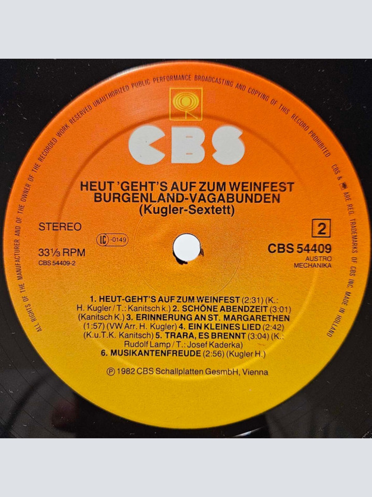 Vinyl / Burgenland Vagabunden* - Heut' Geht's Auf Zum Weinfest