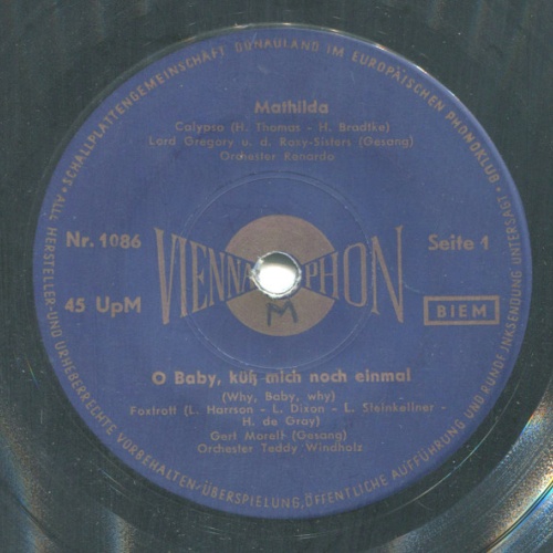Vinyl / Lord Gregory (3) / Gert Morell / Lotty Rank / Roxy-Sisters - Mathilda / O Baby, Küß Mich Noch Einmal / Hejo, Gin Und Rum / Ein Mädchen Wollte Gerne Tanzen Geh'n