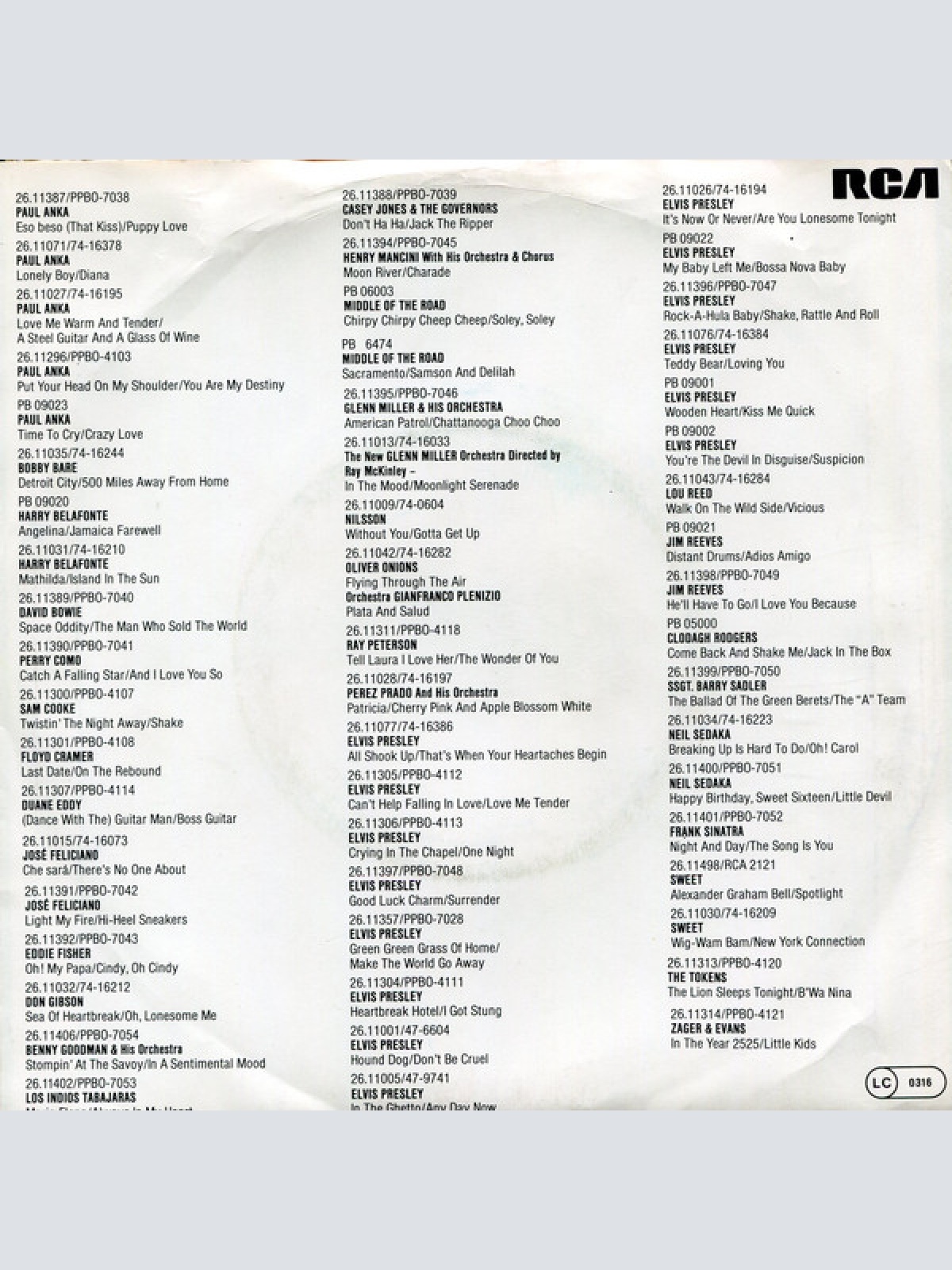 Vinyl / Perry Como - Catch A Falling Star / And I Love You So