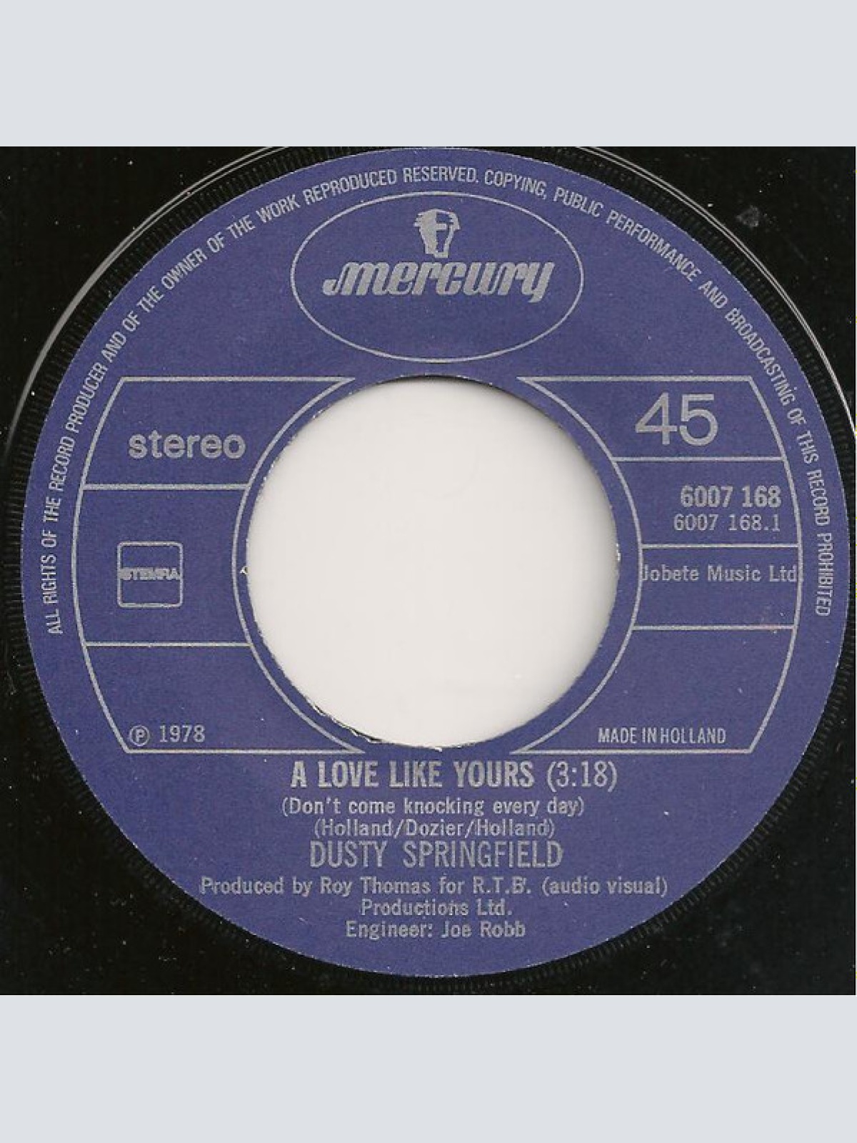 Vinyl / Dusty Springfield - A Love Like Yours (Don't Come Knocking Every Day)
