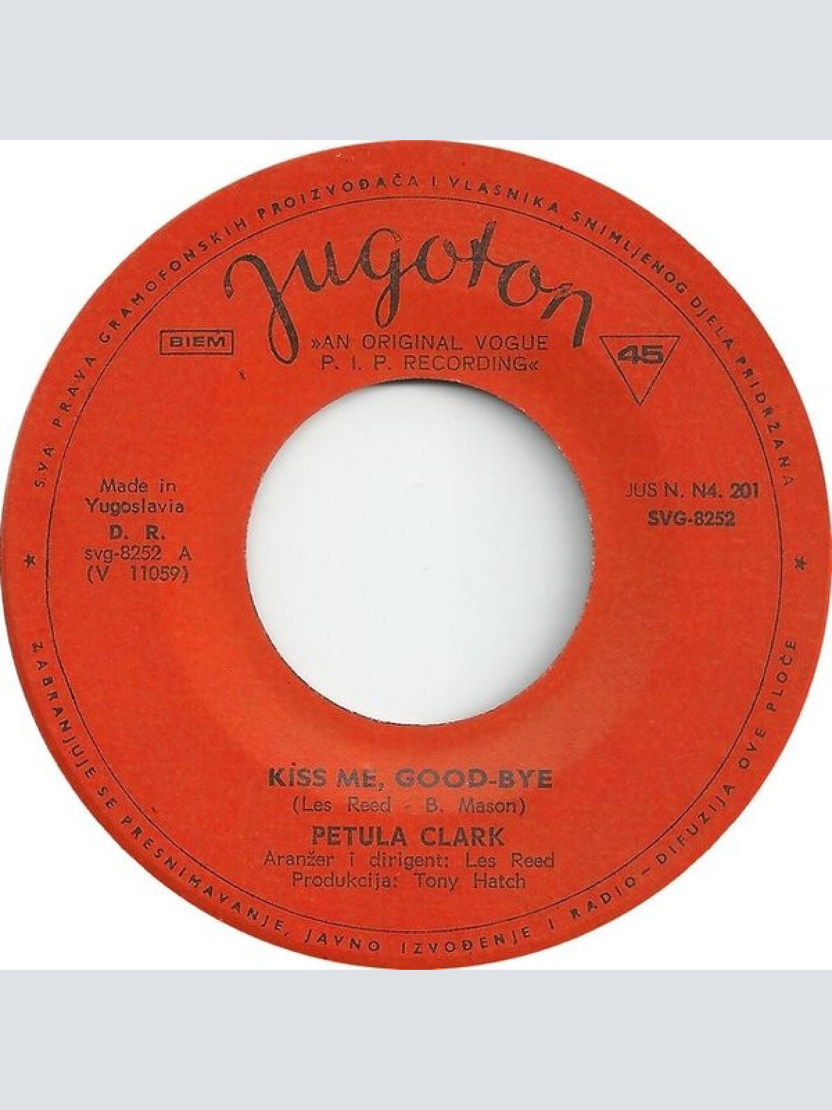 Vinyl / Petula Clark - Kiss Me Goodbye