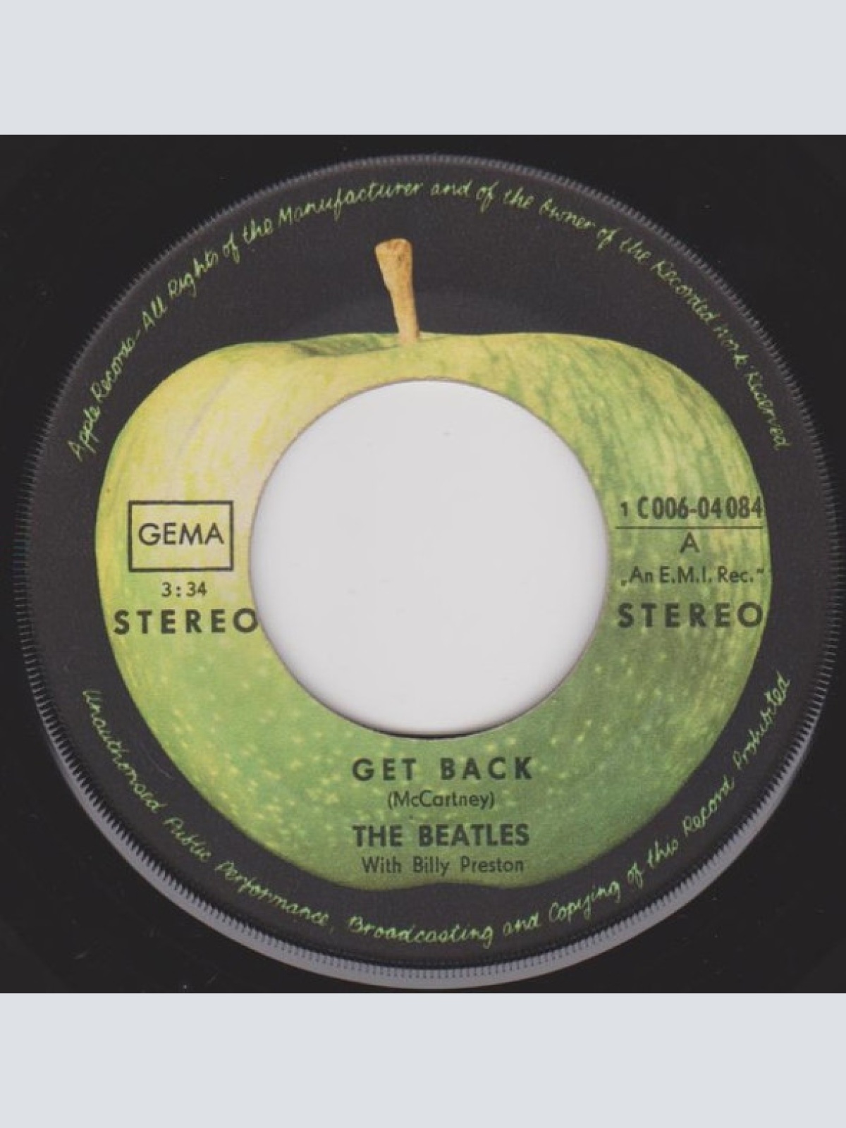 Vinyl / The Beatles With Billy Preston - Get Back / Don't Let Me Down