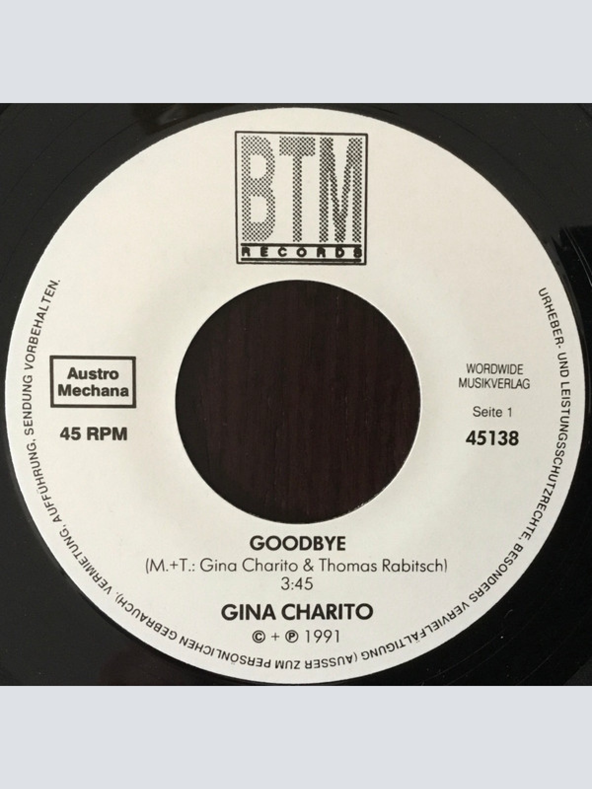 Vinyl / Gina Charito - Good Bye